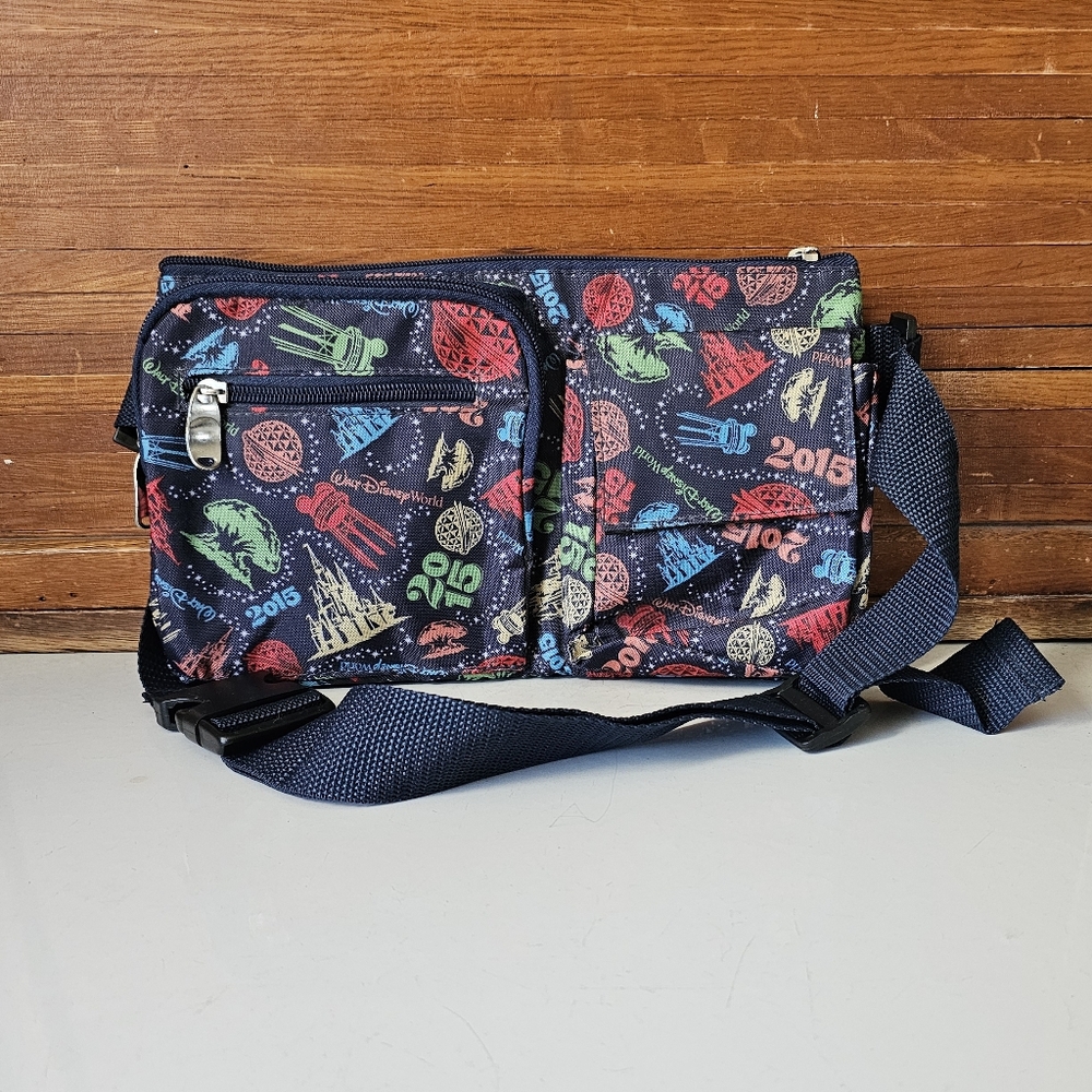 Disney World 2015 Multicolor Fanny Pack Style Bag